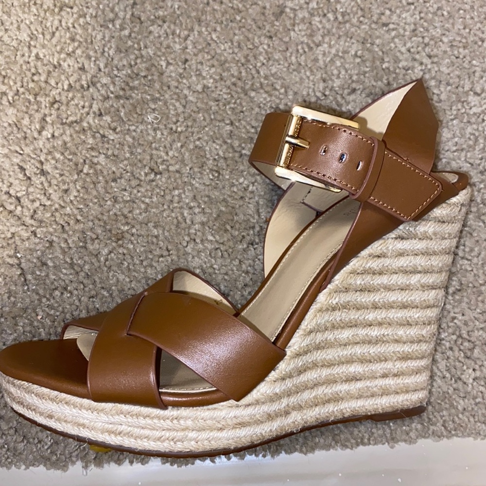 Michael Kora Brown Leather Sandals